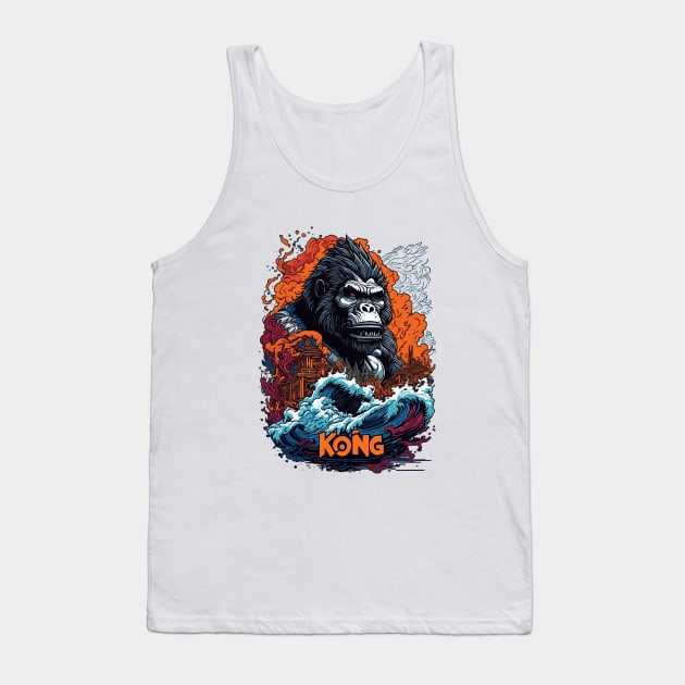 Skull Island King: Majestic Kong Tank Top by Robiart